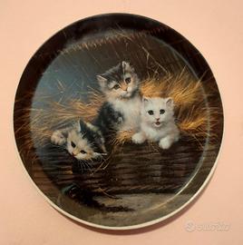 2 Piattini da appendere al muro, decorazione GATTI