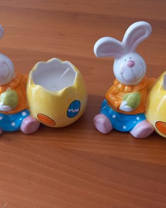 conigliette per Pasqua porta candele, particolari