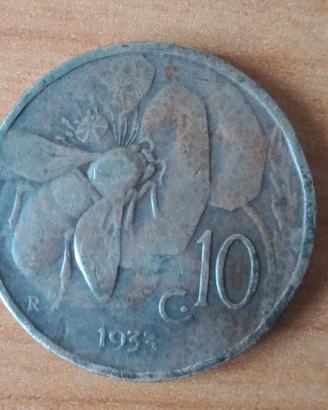 Moneta 10 Centesimi "Ape" 1933 - Regno d'Italia