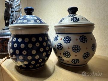 Ceramica polacca barattoli decorati