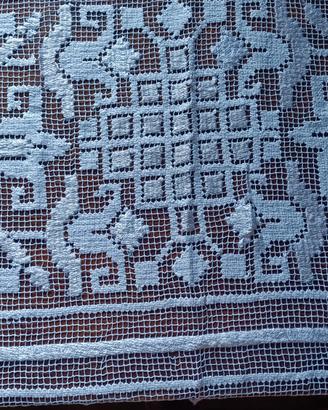 tovaglia vintage a filet in cotone 