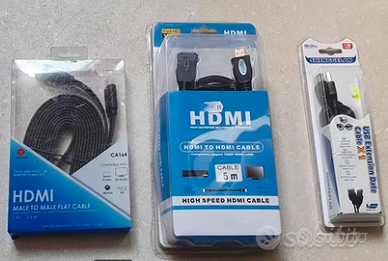 Cavi: HDMI 5m e 3.5metri  - USB 1.5m