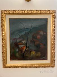Dipinto a olio con paesaggio di Bruno Donadel