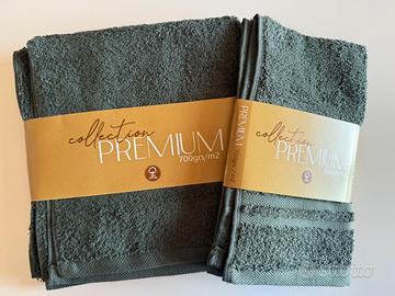 Set Asciugamani Salviette verdi 700gr/m2