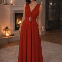 Abito Rinascimento rosso stile impero taglia M 