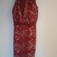 Abito donna  rosso in pizzo Rinascimento tag.M