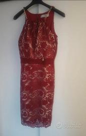 Abito donna  rosso in pizzo Rinascimento tag.M