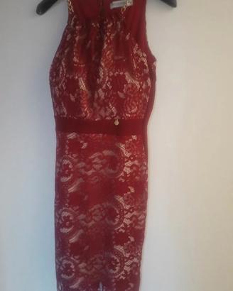 Abito donna  rosso in pizzo Rinascimento tag.M