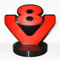 Logo V8 stampato 3D
