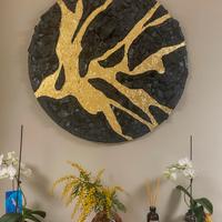 Quadro artistico nero e oro