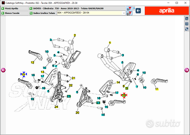 -Pedana sx pilota Aprilia Shiver 750 AP8146404