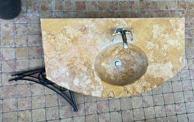 Lavabo massello in marmo Giallo reale