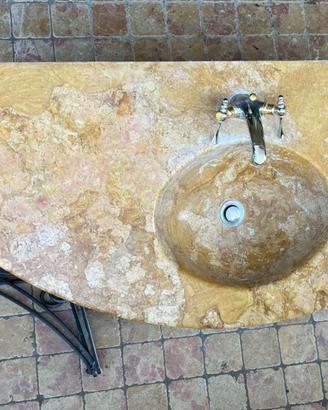 Lavabo massello in marmo Giallo reale