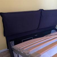 Letto matrimoniale imbottito con contenitore