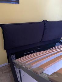 Letto matrimoniale imbottito con contenitore