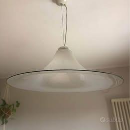 Lampadario bianco sfumato vetro