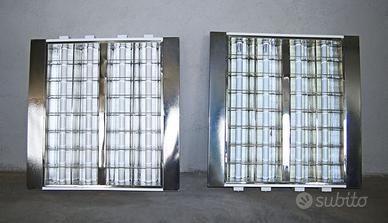 2 Plafoniere DA INCASSO CROMATE + lampade ricambio