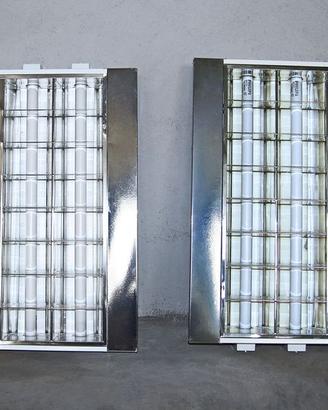 2 Plafoniere DA INCASSO CROMATE + lampade ricambio