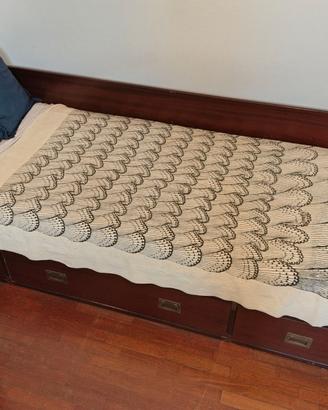 Letto singolo in legno con 3 cassetti + materasso