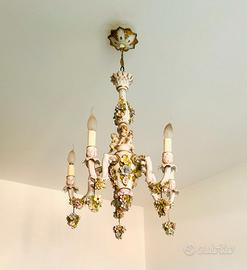 Esclusivo Lampadario Capodimonte Originale
