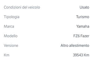 moto Yamaha FZ6 Fazer anno 2005