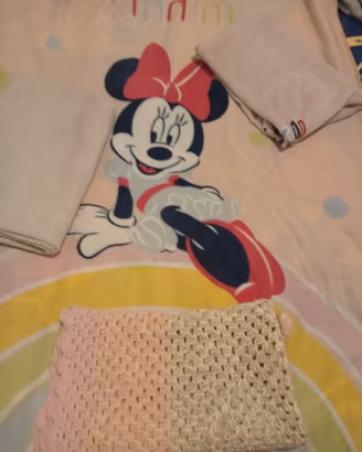 lotto 4 copertine bimba per culla passeggino e let