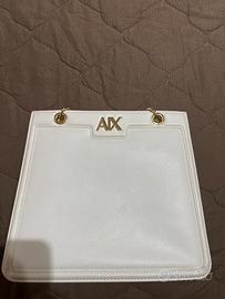 Borsa, tracolla/pochette, bianca e oro