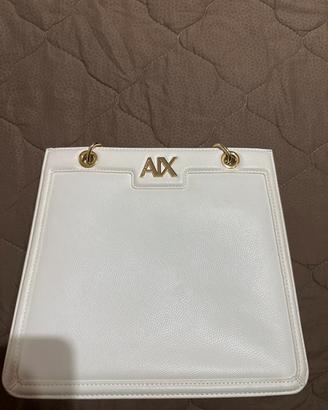 Borsa, tracolla/pochette, bianca e oro