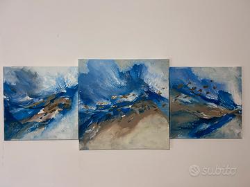 Trittico Astratto Moderno - Dipinto a Mano