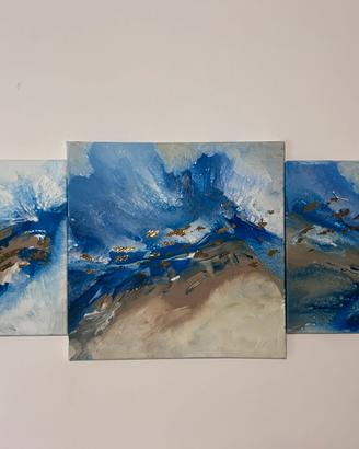 Trittico Astratto Moderno - Dipinto a Mano