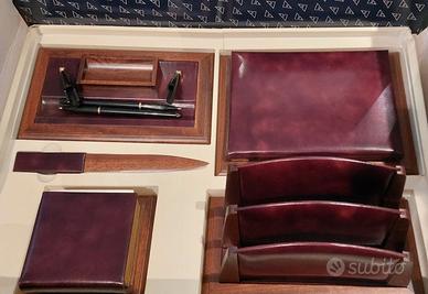 Set da scrivania ufficio in cuoio 6 pezzi nuovo
