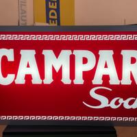 Insegna luminosa bifacciale vintage Campari soda