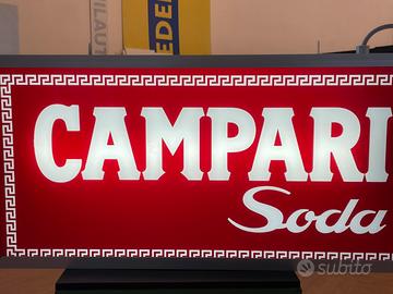 Insegna luminosa bifacciale vintage Campari soda