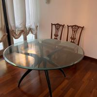 Tavolo rotondo in cristallo