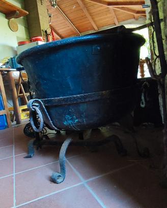 paiolo in rame vintage grande 