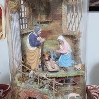 Presepe Natività, in campana di vetro