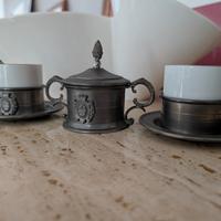 set vintage caffè in peltro