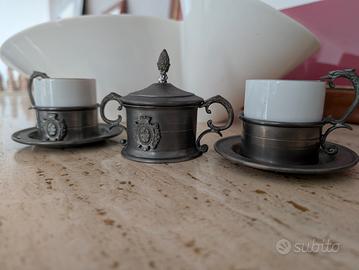 set vintage caffè in peltro