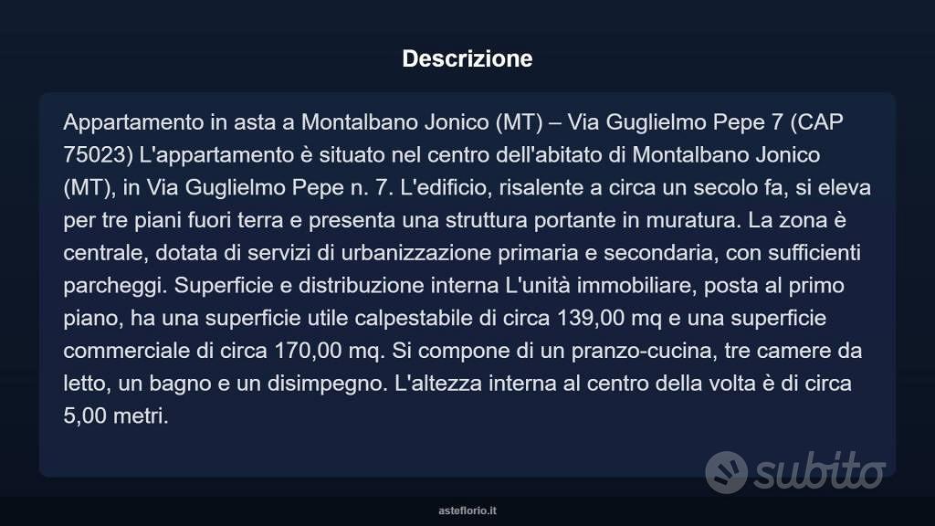 Appartamento – Montalbano Jonico, Rione Largo Della Corte, Matera - Vista 5