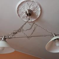 lampadario doppio in vetro 