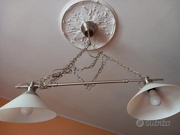 lampadario doppio in vetro 