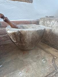 Mortaio antico in pietra antiquariato