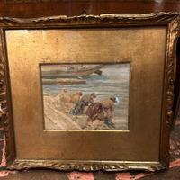 quadro d'epoca, lavandaie 