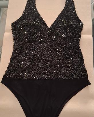 Body paillettes nero Anna Rita N 