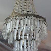 Lampadario a mongolfiera in vetro, anni '60