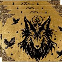 Set 4 tovagliette americane halloween oro nero