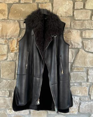 Gilet eco pelle e pelliccia NUOVO