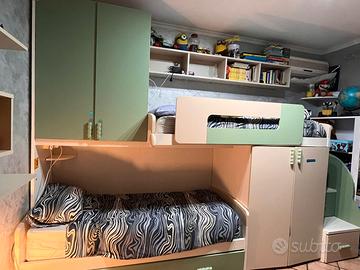Cameretta con letto a castello+ 1 estraibile