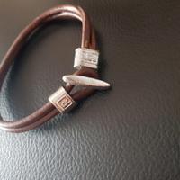 Bracciale pelle e metallo