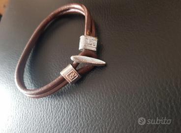 Bracciale pelle e metallo